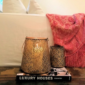 Bucket Style Gold Finished Metal Lantern <b>for</b> Festive Home and Wedding Decor Or Garden <b>Pathway</b> <b>lighting</b> Display From India - Product Image 4