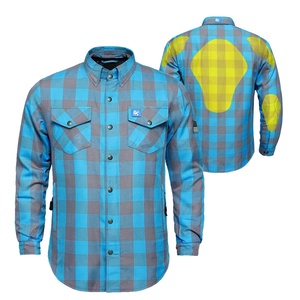 เสื้อเชิ้ตผ้าสักหลาดสำหรับนักขี่มอเตอร์ไซค์ไซส์ใหญ่ ลายสก็อต ถอดออกได้ สปอร์ต พร้อมซิปและกระดุมปิด ป้องกันลม ระบายอากาศได้ดี - Product Image 1