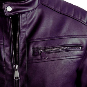 Premium Fashion Apparel Leather <b>Jacket</b> Stand Collar Front Logo Modern Design <b>Long</b> Lasting Comfort Breathable Fabric <b>Men</b> Winter - Product Image 5
