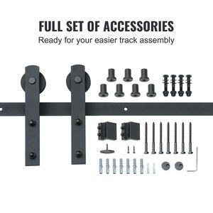 Kit Ferramenta per Porta Scorrevole da Fienile Resistente da 2,4 m, Capacità di Carico 150 kg, Kit Binario in Legno per Porta Singola Larga 1,1-1,3 m, Spessore 3,3 cm - Product Image 4