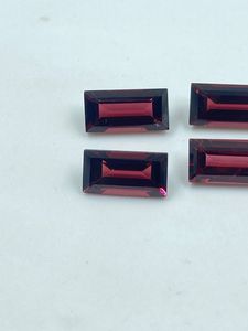 Garnet Rojo Oscuro Natural de Primera Calidad, Forma Rectangular, 4 Piezas, 8.91 Quilates - Product Image 2