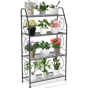 Soporte para Plantas de Diseño de Nueva Generación, Torre de Exhibición Geométrica de Hierro Negro de Múltiples Niveles con Cadenas Dobles para Colgar - Product Image 3