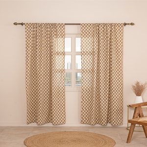 Cortina de Cuerda Tejida 100% Algodón - 100% Opaca para Hogar, Oficina y Cafetería - Product Image 1