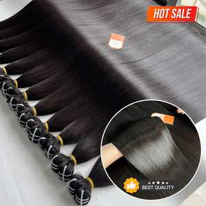 Disponible 20,22,24 pouces Double Dessiné Naturel Noir Droite Trame Bundle brut Vietnamien Cheveux Humains Prêt À Expédier - Product Image 2