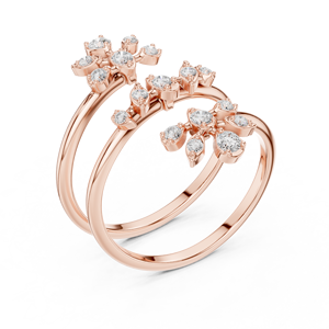 Luxury Rose Gold Wrap Flower <b>Ring</b> with Crystal Floral Open Spiral Band Elegant <b>Adjustable</b> <b>Ring</b> for Women - Product Image 4