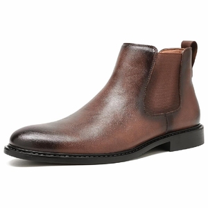 Zapatos Oxford de Negocios para Hombre, de Piel de Vacuno de Primera Capa, con Cordones, Diseño a Cuadros, Punta Puntiaguda, para Novio, Boda, Otoño/Invierno, Antideslizantes y Suaves - Product Image 3