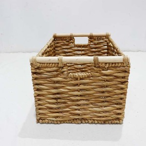 Artex Dong Thap Water Hyacinth Storage <b>Basket</b> Organizer Bin with Wooden Handles for Home Closet <b>Shelf</b> - Product Image 4