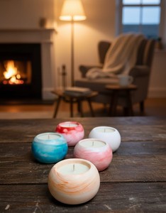 Handmade Ceramic Art <b>Candles</b> Round Soy Wax Scented Floral Plant Minimalist Home Decoration 1 <b>Wick</b> - Product Image 6