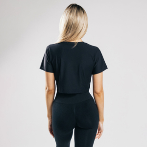 Haut court côtelé 100 % coton biologique pour femme, été 2026, avec logo personnalisé, imprimé 3D unisexe, style Y2K, broderies et appliqués - Product Image 6