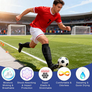 สนับแข้งฟุตบอลแบบปรับได้ ระบายอากาศได้ดี ผลิตจากวัสดุ EVA น้ำหนักเบา พร้อมชั้นบุนุ่มเพื่อการปกป้องสำหรับผู้ใหญ่ - Product Image 4
