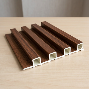 Modern <b>Fireplace</b> Surround Fluted <b>Wall</b> Panel Heat Resistant WPC Slat Cladding Soundproof 3-Year Warranty for Living Room - Product Image 2