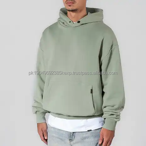 Sweat à capuche d'hiver pour homme coupé et cousu, impression personnalisée par décharge, logo surdimensionné, streetwear vintage, 100% coton, molleton 400 g/m² - Product Image 4