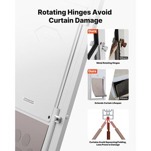 Porta per Cani Regolabile in Altezza (91-96 cm) con Telaio in Lega di Alluminio e Cerniere Rotanti in Metallo con Blocco di Sicurezza per Porte Scorrevoli in Vetro - 8+ Caratteristiche - Product Image 3