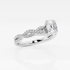 Anillo de compromiso de diamantes de oro de 18 quilates de lujo Estilo romántico certificado IGI para ocasiones de boda y fiesta - Product Image 2