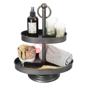 Bandeja de almacenamiento de 2 niveles galvanizada decorativa Vintage para decoración del hogar y la boda Bandeja rústica de 2 niveles galvanizada de hierro Best Seller - Product Image 6
