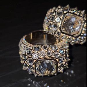 Anillo de Diamantes Moissanite con Corte Inverso Personalizado, Estilo Hip Hop, Chapado en Rodio, Plata de Ley 925, Unisex, para Hombre y Mujer, Regalos de Joyería - Product Image 1