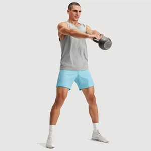 Shorts de sport Bermuda pour homme, bleu ciel, en spandex/coton, taille mi-haute élastique, tendance, séchage rapide - Product Image 1