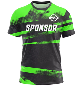 Camiseta Deportiva Sublimada para Hombre, Verde y Negra, de Secado Rápido, Cuello Redondo, para Adultos - Product Image 1