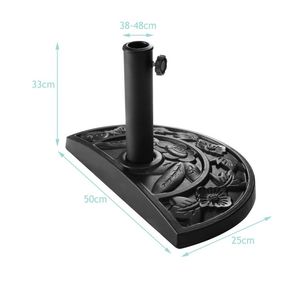 ฐานร่มกลางแจ้งขนาด 20 นิ้ว รูปทรงครึ่งวงกลม ดีไซน์รูปตัววี แข็งแรง ทนทาน และมีสไตล์ เหมาะสำหรับใช้ในสวนและระเบียง - Product Image 6