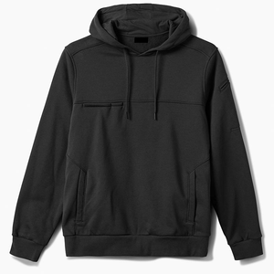 Sweat-shirt à capuche pour homme, bleu marine, 100% polyester, tissu French Terry respirant, coupe classique, couleur unie, logo sur le devant, poche intégrée - Product Image 4