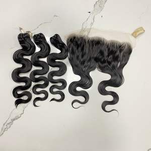 Alta calidad 100% crudo sin procesar cuerpo ondulado trama extensiones de cabello humano cutícula alineada grado 12A tejido virgen negro - Product Image 4