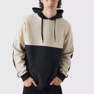 Sudadera con capucha para hombre, con bloques de color, extragrande, de forro polar, estilo casual urbano, de manga larga, con bolsillo canguro, gruesa - Product Image 5