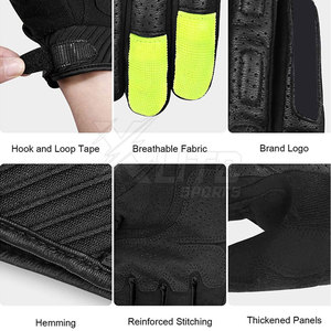 Gants de moto en cuir légers, durables et respirants pour l'hiver, avec support de sécurité, fermeture de poignet réglable et paume antidérapante - Product Image 4