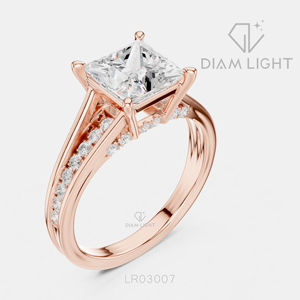 Bague de fiançailles en diamant de laboratoire taille princesse 2,15 carats en or blanc massif 14 carats, couleur F+, clarté VS+, bijoux fins pour femme, cadeau - Product Image 6