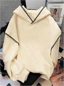 Sweat à capuche court en polaire pour femme, avec logo frontal, 100 % coton, manches longues, cordon de serrage, pull-over, écologique - Product Image 2