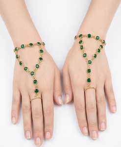 ชุดกำไลข้อมือหินอาเกตเคลือบทองลายโฮโลแกรม สไตล์ทันสมัย พร้อมสร้อยเชื่อมสำหรับงานแต่งงานและเป็นของขวัญ - Product Image 6
