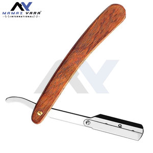 Navaja de afeitar recta artesanal con mango de madera personalizado, Ustra Swing Lock Throat, para barbería y salón - Product Image 2