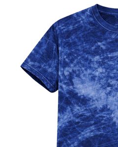 Dark Blue Ice Dye T Shirt Men Round Neck Short Sleeve Cotton Casual Streetwear Vintage <b>Wash</b> Custom OEM Wholesale Tee Supplier - Product Image 4