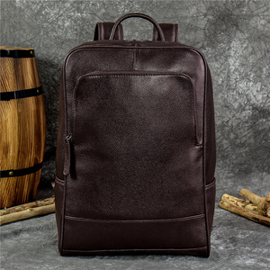 Sac à dos en cuir véritable de qualité supérieure, style vintage, souple, avec sangle réglable, fermeture à glissière et fermoir, unisexe, multifonctionnel - Product Image 1