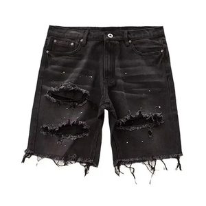 Pantalones Cortos de Mezclilla para Hombre Ibex, 100% Algodón, Estilo Desgastado, Cintura Alta, Transpirables, Moda Verano, OEM - Product Image 2