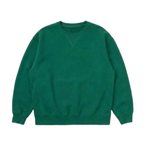 Sweat-shirt vert à col rond, coupe classique, en coton tricoté, pull décontracté pour homme, vêtements d'automne - Product Image 1