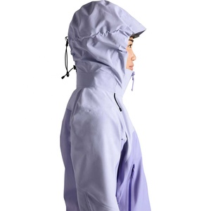 Chaqueta Impermeable con Capucha y Bloques de Color para Mujer, Chaqueta Deportiva de Invierno con Cuello Alto y Cremallera - Product Image 5