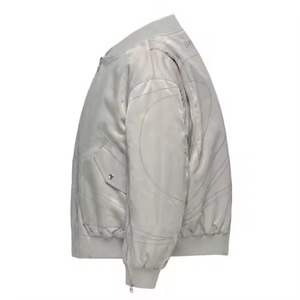 Men's Retro Double-Sided Bomber <b>Jacket</b> Stand Collar Windproof Leather Zipper Closure <b>Fleece</b>-<b>Lined</b> Winter Finished - Product Image 3