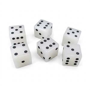 Stone White jade D6 Dice Cube Natural Gemstone Crystal Stone D6 Dice Engraved Stone Custom Dice <b>Sets</b> - Product Image 6
