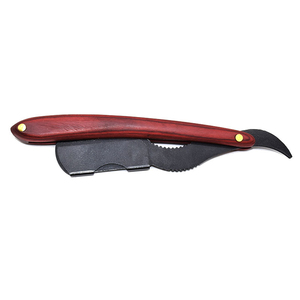 Soporte Plegable de Acero Inoxidable Vintage para Navajas de Barbero 2026 Personalizado con Mango de Madera para Afeitado Masculino - Product Image 2