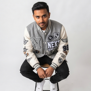 Veste de baseball personnalisée pour homme, style varsity, avec broderies et patchs, col boutonné, veste varsity pour homme - Product Image 4