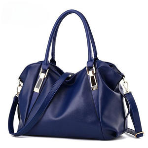 Bolso Tote de Cuero PU Azul para Mujer, Bolso de Hombro con Cierre de Cremallera, Gran Capacidad, Bolso Bandolera para Viajes Diarios - Product Image 1
