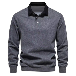 Polo de manga larga para hombre, de alta tendencia, antiarrugas, transpirable, antipilling, de secado rápido, a precio de mayoreo. - Product Image 5