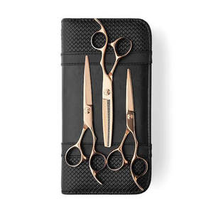 Juego de Tijeras de Peluquería Profesionales en Oro Rosa y Tijeras de Entresacar, Combo Premium para Salón y Barbería - Product Image 6