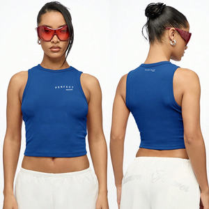 Camisetas sin mangas para mujer Perfect Industry 2026, personalizadas, 100% algodón, 220-240GSM, ropa femenina, estampado de letras, camiseta sin mangas con contraste de color. - Product Image 6