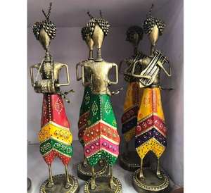 Marco de pared horizontal de hierro fundido hecho a mano con diseño musical Marwari moderno, multicolor y de aspecto tradicional para bodas - Product Image 3