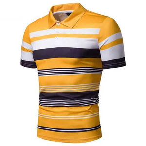 Suéter de Punto Nuevo de Verano para Hombre, Camiseta Polo con Costuras en Contraste de Color, Suéter de Punto Tipo Polo de Algodón, Talla Grande - Product Image 1