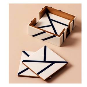 Elegant Design Resin Inlay Coaster Set MDF Coaster Resin Coaster MDF Resin Inlay Coaster Place Mats at very competitive Price - Product Image 2