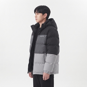 Chaqueta Acolchada con Capucha para Hombre HAWK EYE, Diseño Color Block, Invierno, Casual, Gruesa, Relleno de Poliéster, Cierre de Cremallera - Product Image 6