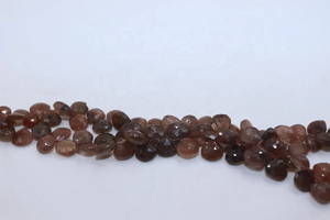 Cuentas facetadas de andalusa natural en forma de corazón de 7-8 mm, cuentas de andalusa marrón briolette para la fabricación de joyería. - Product Image 5