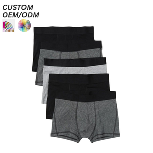 Calzoncillos Bóxer de Algodón para Hombre, Corte Medio, Ecológicos, Transpirables, Elásticos, Cómodos, Modernos, con Logotipo Personalizado, Soporte OEM ODM, Venta al Por Mayor - Product Image 1